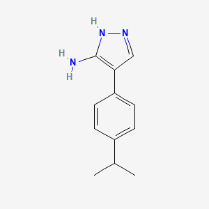 molecular formula C12H15N3 B12331985 4-(4-Isopropylphenyl)-1h-pyrazol-3-amine 