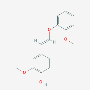 molecular formula C16H16O4 B12332098 Phenol, 2-methoxy-4-[2-(2-methoxyphenoxy)ethenyl]- 