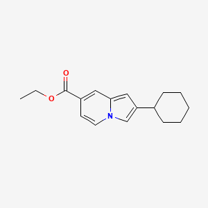 2-Cyclohexyl-indolizine-7-carboxylic acid ethyl ester