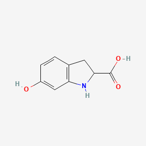 molecular formula C9H9NO3 B12332147 6-hydroxy-2,3-dihydro-1H-indole-2-carboxylic acid 