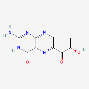 molecular formula C9H11N5O3 B12332155 2-amino-6-[(2S)-2-hydroxypropanoyl]-4a,7-dihydro-3H-pteridin-4-one 