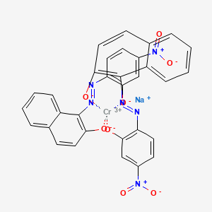 molecular formula C32H18CrN6NaO8 B12332162 Sodium;chromium(3+);1-[(4-nitro-2-oxidophenyl)diazenyl]naphthalen-2-olate 