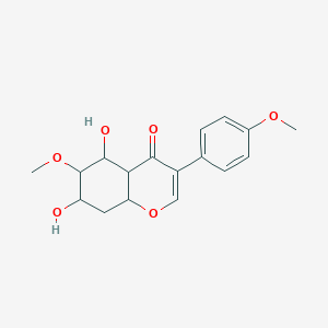 molecular formula C17H20O6 B12332164 5,7-Dihydroxy-6-methoxy-3-(4-methoxyphenyl)-4a,5,6,7,8,8a-hexahydrochromen-4-one 