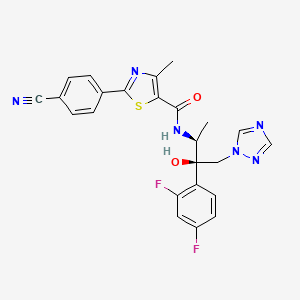 molecular formula C24H20F2N6O2S B1233220 2-(4-cyanophenyl)-N-[(1S,2R)-2-(2,4-difluorophenyl)-2-hydroxy-1-methyl-3-(1,2,4-triazol-1-yl)propyl]-4-methyl-thiazole-5-carboxamide 