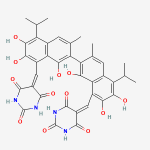 molecular formula C38H34N4O12 B1233221 Batridene CAS No. 56509-01-4