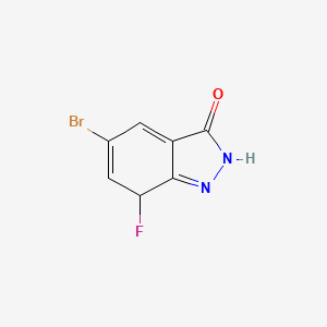 molecular formula C7H4BrFN2O B12332212 3H-Indazol-3-one, 5-bromo-7-fluoro-1,2-dihydro- 