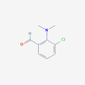 molecular formula C9H10ClNO B12332227 3-Chloro-2-(dimethylamino)benzaldehyde 