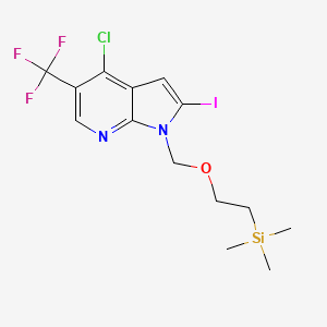 4-chloro-2-iodo-5-(trifluoromethyl)-1-{[2-(trimethylsilyl)ethoxy]methyl}-1H-pyrrolo[2,3-b]pyridine