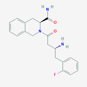 molecular formula C20H22FN3O2 B1233225 (S)-2-[(R)-3-氨基-4-(2-氟苯基)丁酰基]-1,2,3,4-四氢异喹啉-3-甲酰胺 