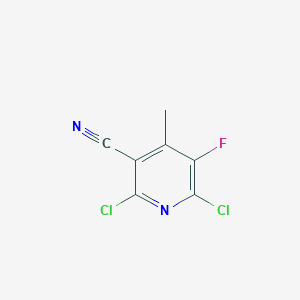 molecular formula C7H3Cl2FN2 B12332287 2,6-Dichloro-5-fluoro-4-methylnicotinonitrile 