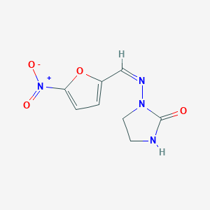 molecular formula C8H8N4O4 B1233231 1-(5-Nitro-furan-2-ylmethyleneamino)-imidazolidin-2-one 