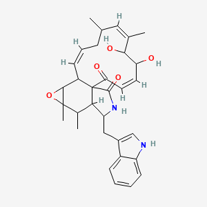 (3Z,7Z,11Z)-5,6-dihydroxy-19-(1H-indol-3-ylmethyl)-7,9,16,17-tetramethyl-15-oxa-20-azatetracyclo[11.8.0.01,18.014,16]henicosa-3,7,11-triene-2,21-dione