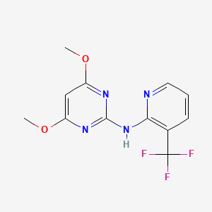 molecular formula C12H11F3N4O2 B12332350 4,6-Dimethoxy-N-[3-(trifluoromethyl)-2-pyridinyl]-2-pyrimidinamine CAS No. 178403-36-6