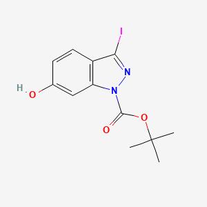 molecular formula C12H13IN2O3 B12332466 tert-Butyl 6-hydroxy-3-iodo-1H-indazole-1-carboxylate 