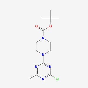 molecular formula C13H20ClN5O2 B12332467 Tert-butyl 4-(4-chloro-6-methyl-1,3,5-triazin-2-yl)piperazine-1-carboxylate 