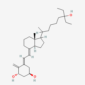 molecular formula C30H50O3 B1233247 (1R,3S,5E)-5-[(2E)-2-[(3aS,7aR)-1-(7-ethyl-7-hydroxynonan-2-yl)-7a-methyl-2,3,3a,5,6,7-hexahydro-1H-inden-4-ylidene]ethylidene]-4-methylidenecyclohexane-1,3-diol CAS No. 134523-85-6