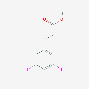 molecular formula C9H8I2O2 B12332521 Benzenepropanoic acid, 3,5-diiodo- 