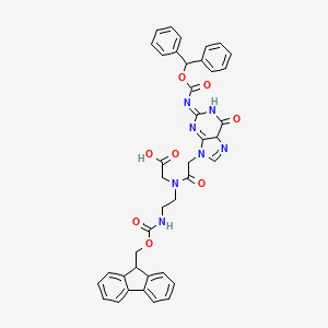 2-(N-(2-((((9H-Fluoren-9-yl)methoxy)carbonyl)amino)ethyl)-2-(2-(((benzhydryloxy)carbonyl)amino)-6-oxo-5H-purin-9(6H)-yl)acetamido)acetic acid