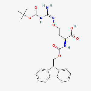 molecular formula C25H30N4O7 B12332645 N-alpha-(9-Fluorenylmethyloxycarbonyl)-N-t-butyloxycarbonyl-L-canavanine 