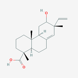 molecular formula C20H30O3 B1233270 (1R,4aR,4bS,7R,10aR)-7-ethenyl-6-hydroxy-1,4a,7-trimethyl-3,4,4b,5,6,9,10,10a-octahydro-2H-phenanthrene-1-carboxylic acid 