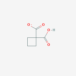 molecular formula C6H7O4- B1233272 环丁烷-1,1-二羧酸(1-) 