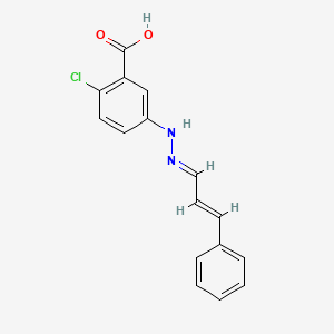 molecular formula C16H13ClN2O2 B1233276 2-氯-5-[(2E)-2-[(E)-3-苯基丙-2-烯基]肼基]苯甲酸 