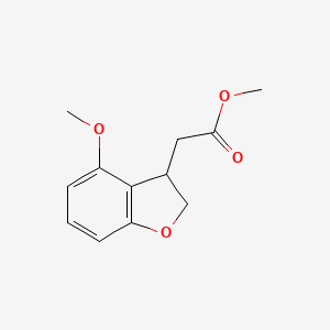 molecular formula C12H14O4 B12332776 Methyl 4-Methoxy-2,3-dihydrobenzofuran-3-acetate CAS No. 2070896-39-6