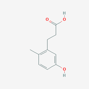 molecular formula C10H12O3 B12332789 Benzenepropanoic acid, 5-hydroxy-2-methyl- 