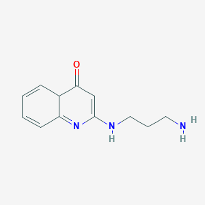 molecular formula C12H15N3O B12332845 2-[(3-Aminopropyl)amino]-4(1H)-quinolinone 