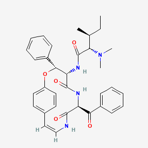 molecular formula C34H38N4O5 B1233287 阿拉里奥宁 A CAS No. 21761-48-8