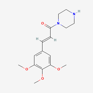 molecular formula C16H22N2O4 B12332884 1-(Piperazin-1-yl)-3-(3,4,5-trimethoxyphenyl)prop-2-en-1-one 