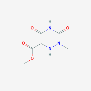 molecular formula C6H9N3O4 B12332887 1,2,4-Triazine-6-carboxylicacid, 2,3,4,5-tetrahydro-2-methyl-3,5-dioxo-, methyl ester 