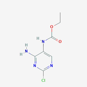 molecular formula C7H9ClN4O2 B12332892 Ethyl (4-Amino-2-chloro-5-pyrimidinyl)carbamate CAS No. 1273315-15-3