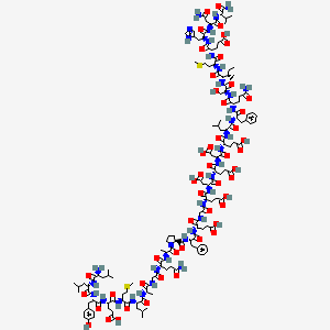 (4S)-5-[[(2S)-1-[[(2S)-1-[[(2S)-1-[[(2S)-1-[[(2S)-1-[[(2S)-1-[[(2S)-5-amino-1-[[(2S)-1-[[(2S,3S)-1-[[(2S)-1-[[(2S)-1-[[(2S)-1-[[(2S)-4-amino-1-[[(2S)-1-amino-3-methyl-1-oxobutan-2-yl]amino]-1,4-dioxobutan-2-yl]amino]-3-(1H-imidazol-5-yl)-1-oxopropan-2-yl]amino]-4-carboxy-1-oxobutan-2-yl]amino]-4-methylsulfanyl-1-oxobutan-2-yl]amino]-3-methyl-1-oxopentan-2-yl]amino]-3-hydroxy-1-oxopropan-2-yl]amino]-1,5-dioxopentan-2-yl]amino]-1-oxo-3-phenylpropan-2-yl]amino]-4-methyl-1-oxopentan-2-yl]amino]-4-carboxy-1-oxobutan-2-yl]amino]-3-carboxy-1-oxopropan-2-yl]amino]-4-carboxy-1-oxobutan-2-yl]amino]-3-carboxy-1-oxopropan-2-yl]amino]-4-[[2-[[(2S)-2-[[(2S)-2-[[(2S)-1-[(2S)-2-[[(2S)-5-amino-2-[[2-[[(2S)-2-[[(2S)-2-[[(2S)-2-[[(2S)-2-[[(2S)-2-[[(2S)-2-[[(2S)-2-amino-4-methylpentanoyl]amino]-4-methylpentanoyl]amino]-3-(4-hydroxyphenyl)propanoyl]amino]-4-carboxybutanoyl]amino]-4-methylsulfanylbutanoyl]amino]-4-methylpentanoyl]amino]propanoyl]amino]acetyl]amino]-5-oxopentanoyl]amino]propanoyl]pyrrolidine-2-carbonyl]amino]-3-phenylpropanoyl]amino]-4-carboxybutanoyl]amino]acetyl]amino]-5-oxopentanoic acid