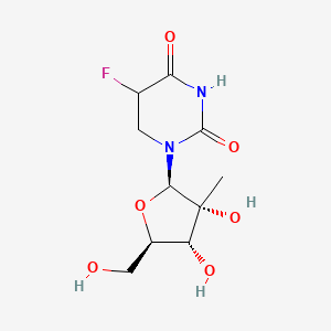 molecular formula C10H15FN2O6 B12332951 1-[(2R,3R,4R,5R)-3,4-dihydroxy-5-(hydroxymethyl)-3-methyloxolan-2-yl]-5-fluoro-1,3-diazinane-2,4-dione 