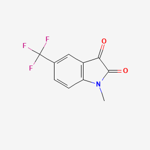 molecular formula C10H6F3NO2 B12332973 1-Methyl-5-(trifluoromethyl)indoline-2,3-dione 