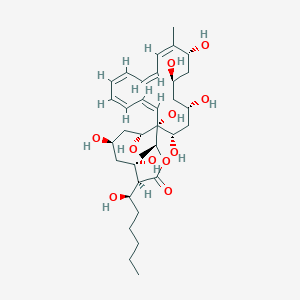 molecular formula C35H58O11 B1233302 (3S,4S,6S,8S,10R,12R,14R,16R,17Z,19Z,21Z,23Z,25Z,27S,28S)-4,6,8,10,12,14,16,27-octahydroxy-3-[(1R)-1-hydroxyhexyl]-17,28-dimethyl-1-oxacyclooctacosa-17,19,21,23,25-pentaen-2-one 