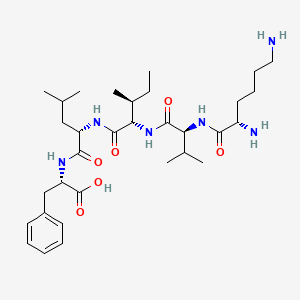 molecular formula C32H54N6O6 B12333057 (2S)-2-[[(2S)-2-[[(2S,3S)-2-[[(2S)-2-[[(2S)-2,6-diaminohexanoyl]amino]-3-methylbutanoyl]amino]-3-methylpentanoyl]amino]-4-methylpentanoyl]amino]-3-phenylpropanoic acid 