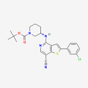 molecular formula C24H25ClN4O2S B12333117 tert-butyl (3S)-3-[[2-(3-chlorophenyl)-7-cyanothieno[3,2-c]pyridin-4-yl]amino]piperidine-1-carboxylate 