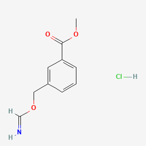 molecular formula C10H12ClNO3 B12333201 methyl 3-(methanimidoyloxymethyl)benzoate;hydrochloride 