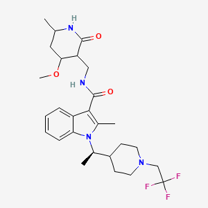 N-[(4-methoxy-6-methyl-2-oxopiperidin-3-yl)methyl]-2-methyl-1-[(1R)-1-[1-(2,2,2-trifluoroethyl)piperidin-4-yl]ethyl]indole-3-carboxamide