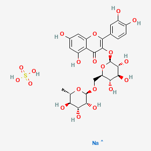 4H-1-Benzopyran-4-one, 3-[[6-O-(6-deoxy-alpha-L-mannopyranosyl)-beta-D-glucopyranosyl]oxy]-2-(3,4-dihydroxyphenyl)-5,7-dihydroxy-, hydrogen sulfate, sodium salt