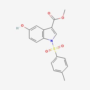 molecular formula C17H15NO5S B12333324 1H-Indole-3-carboxylic acid, 5-hydroxy-1-[(4-methylphenyl)sulfonyl]-, methyl ester 