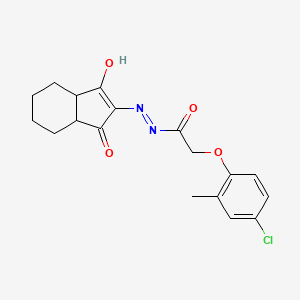 molecular formula C18H19ClN2O4 B12333398 2-(4-chloro-2-methylphenoxy)-N-[(1-hydroxy-3-oxo-3a,4,5,6,7,7a-hexahydroinden-2-yl)imino]acetamide 