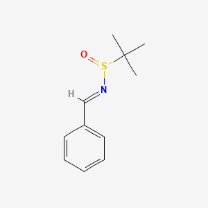 molecular formula C11H15NOS B12333432 (R,E)-N-benzylidene-2-methylpropane-2-sulfinamide 