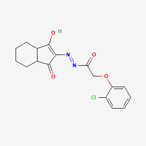 2-(2-chlorophenoxy)-N-[(1-hydroxy-3-oxo-3a,4,5,6,7,7a-hexahydroinden-2-yl)imino]acetamide