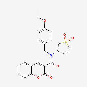 N-(1,1-dioxo-3-thiolanyl)-N-[(4-ethoxyphenyl)methyl]-2-oxo-1-benzopyran-3-carboxamide