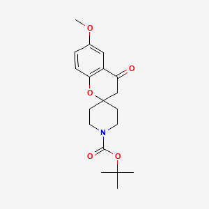 molecular formula C19H25NO5 B12333532 Tert-butyl 6-methoxy-4-oxospiro[chromane-2,4'-piperidine]-1'-carboxylate 