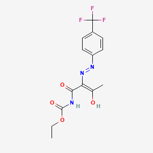 ethyl N-[(2Z)-3-oxo-2-{2-[4-(trifluoromethyl)phenyl]hydrazin-1-ylidene}butanoyl]carbamate