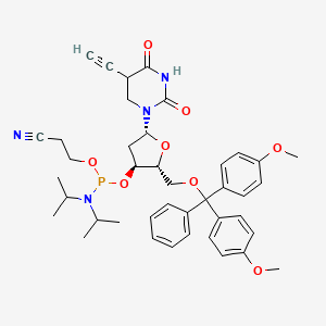 3-[[(2R,3S,5R)-2-[[bis(4-methoxyphenyl)-phenylmethoxy]methyl]-5-(5-ethynyl-2,4-dioxo-1,3-diazinan-1-yl)oxolan-3-yl]oxy-[di(propan-2-yl)amino]phosphanyl]oxypropanenitrile